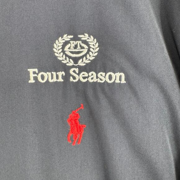 Polo Ralph Lauren Four Seasons Full Zip Bomber Jacket Mens XXL Navy Blue Hooded - Picture 6 of 16